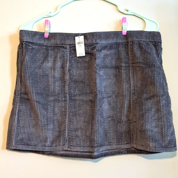NWT Aerie corduroy gray Micro mini skirt size M medium - Picture 2 of 7